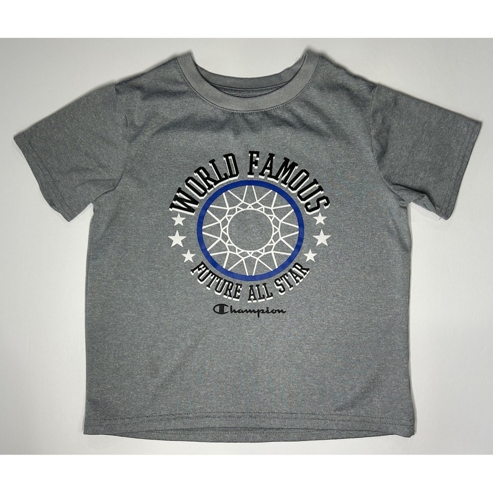 Champion T-Shirt Toddler Boys Size‎ 4T Gray Future All Star Polyester